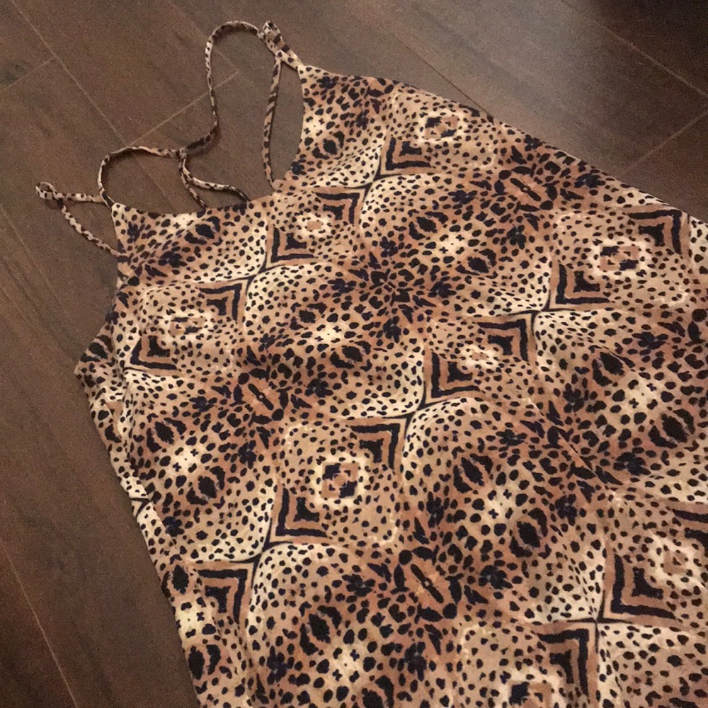 Leopard print shift dress